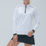 LADY’S HALF ZIP BACK PRINT POLO(LONG SLEEVE)｜A6-1602-11