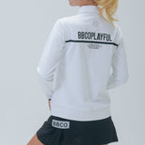 LADY’S HALF ZIP BACK PRINT POLO(LONG SLEEVE)｜A6-1602-11