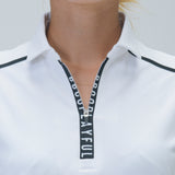 LADY’S HALF ZIP BACK PRINT POLO(LONG SLEEVE)｜A6-1602-11