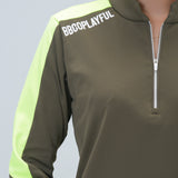 LADY’S HALF ZIP MOCK NECK (LONG SLEEVE)｜A6-1601-11