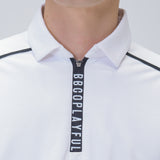 MEN’S HALF ZIP BACK PRINT POLO(LONG SLEEVE)｜A5-1602-11