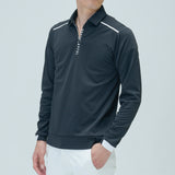 MEN’S HALF ZIP BACK PRINT POLO(LONG SLEEVE)｜A5-1602-11