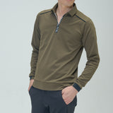 MEN’S HALF ZIP BACK PRINT POLO(LONG SLEEVE)｜A5-1602-11