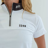 WOMEN’S  HALF ZIP MOCK NECK SHORT SLEEVE｜A2-2601-11